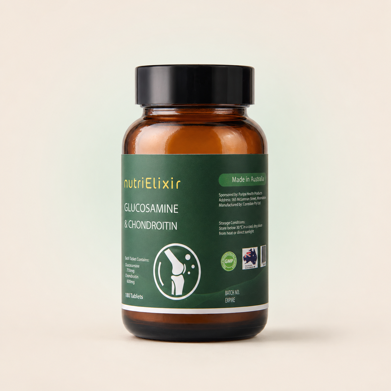 Nutri Elixir 氨糖与软骨素复合配方澳大利亚列名药品 AUST L 487180